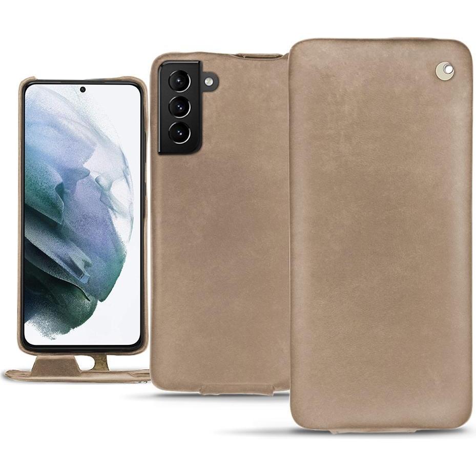 Noreve Lederschutzhülle vertikal (Samsung Galaxy S21+), Smartphone Hülle, Beige