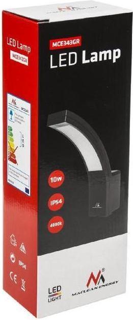 Productafbeelding Maclean plafondlamp MCE343 GR LED lamp, buitenmuur, gevel (800 lm)
