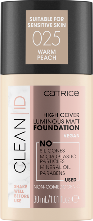 Produktbild Catrice Clean Id High Cover Luminous Matt Foundation (025 Warm Peach)