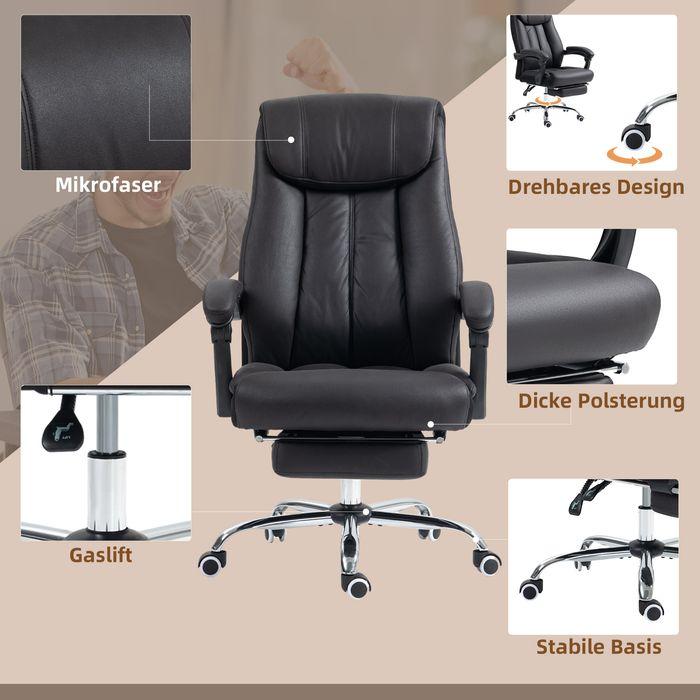 Image du produit Swisshandel24 Siège de bureau avec repose-pieds, inclinaison de 145°, noir (46 - 54 cm)