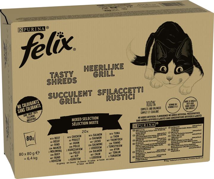 Actual product image Felix Tasty Shreds Mix (Adult, 80 pcs., 6400 g)