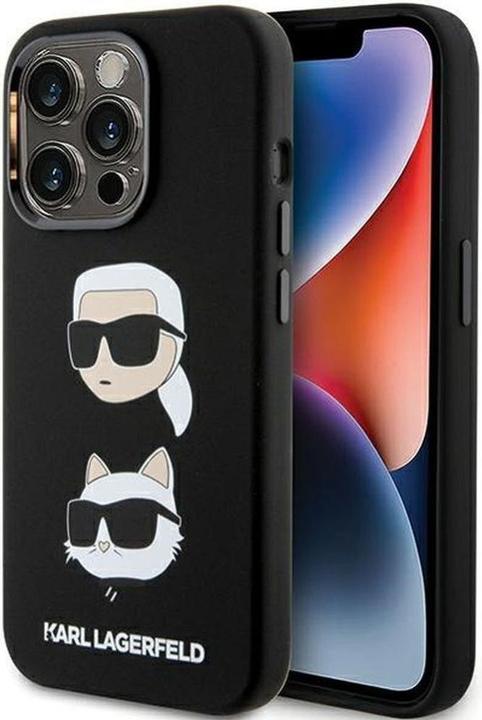 Actual product image Karl Lagerfeld KLHCP15LSDHKCNK iPhone 15 Pro 6.1" czarny/black Silicone Karl&Choupette Head (Apple iPhone 15 Pro)