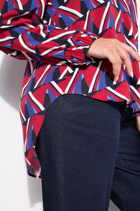 Image du produit Ulla Popken Blouse imprimé graphique, décolleté en V et manches 3/4 (58)