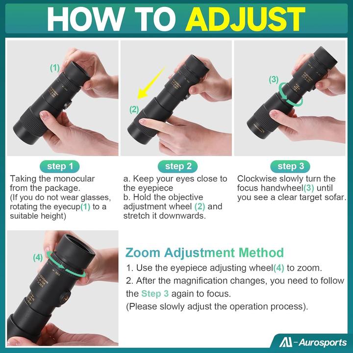 Actual product image Aurosports Monocular telescope (30 x, 40 mm)