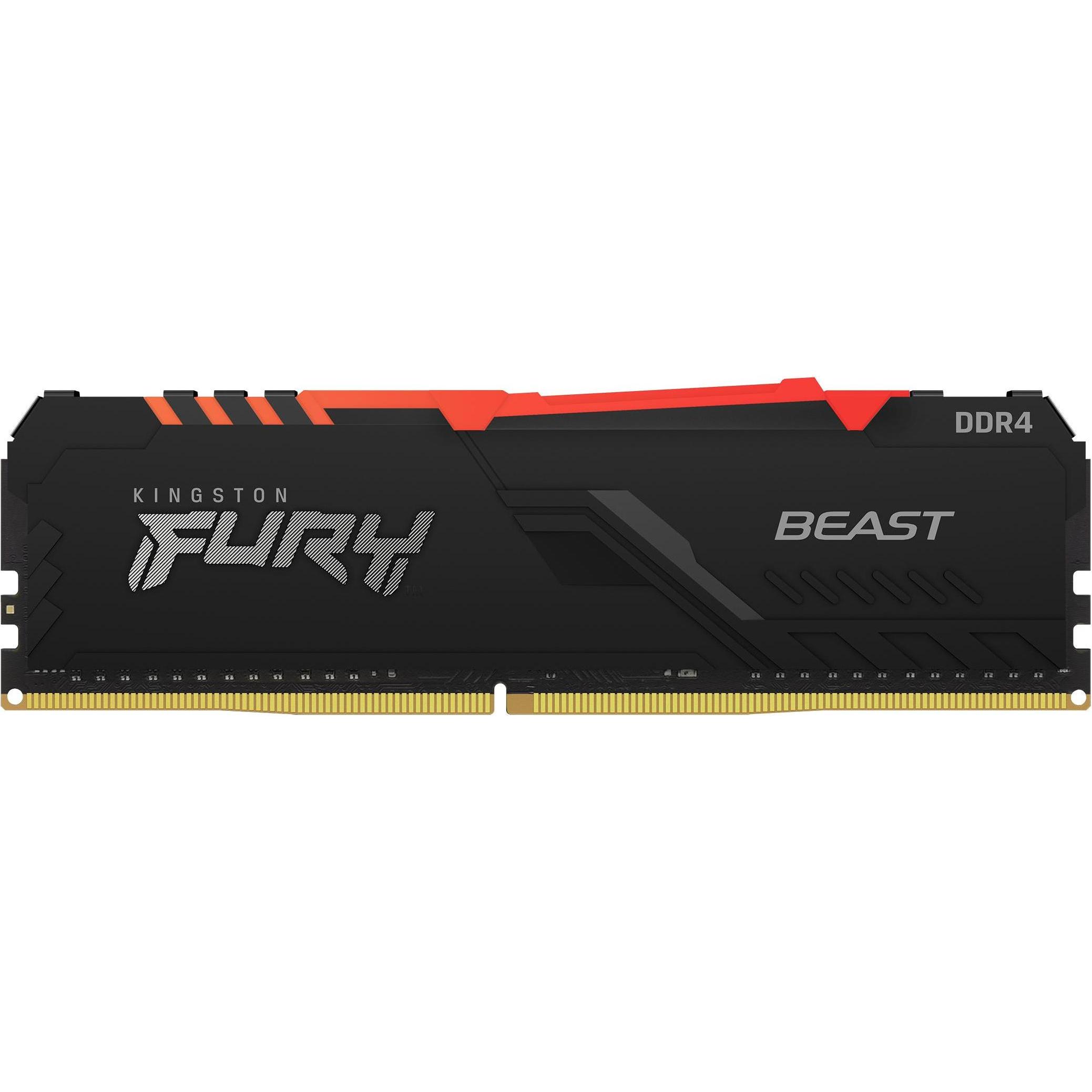 Thumbnail - Kingston FURY Beast RGB (2 x 8GB, 3000 MHz, DDR4-RAM, DIMM), RAM, Schwarz