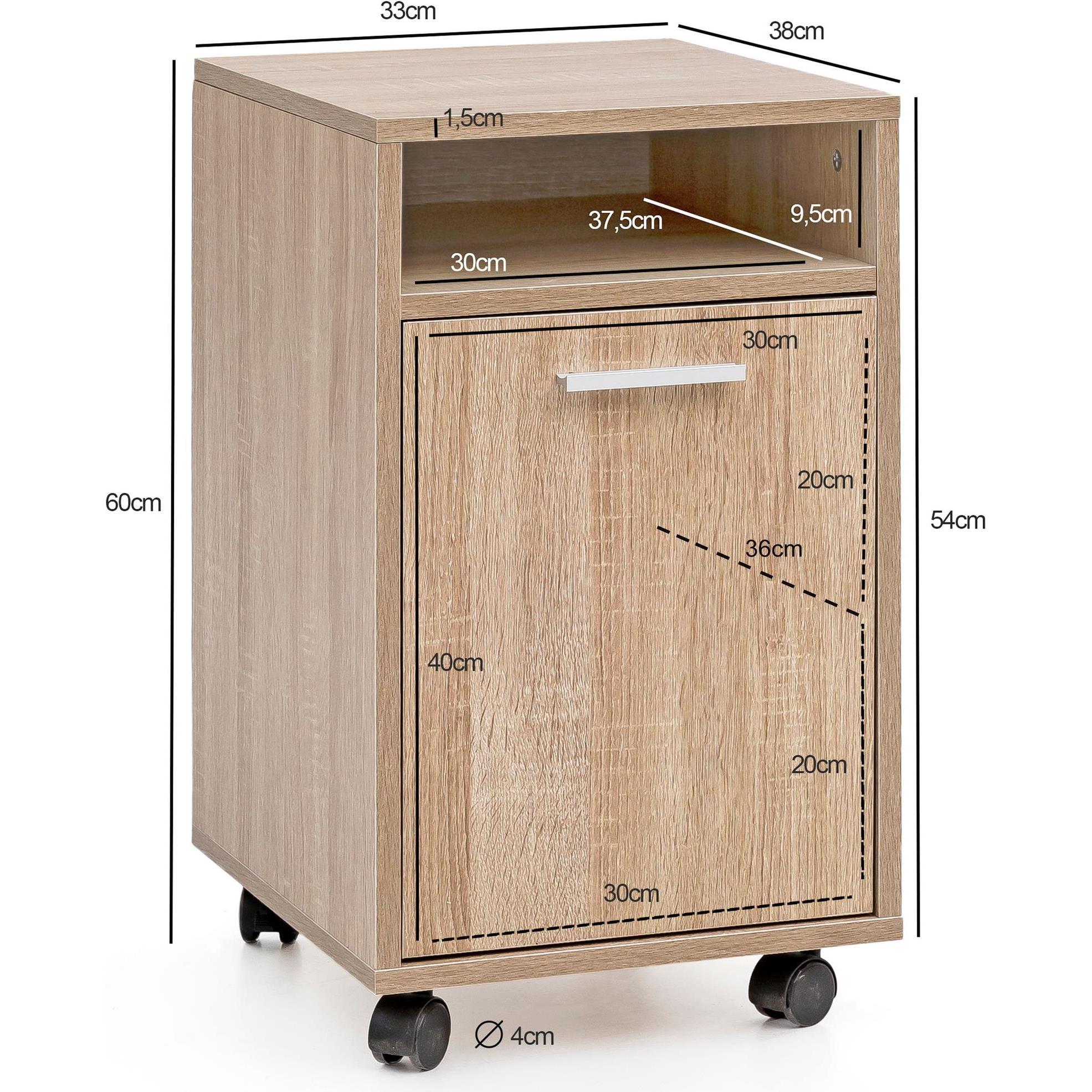 Thumbnail - Wohnling, Rollcontainer, Rollcontainer (33 x 38 x 60 cm)