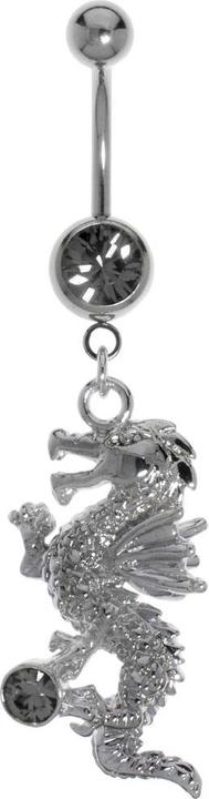 Bijouteria Bauchpiercing (Messing rhodiniert, Kristall, Chirurgenstahl 316L)