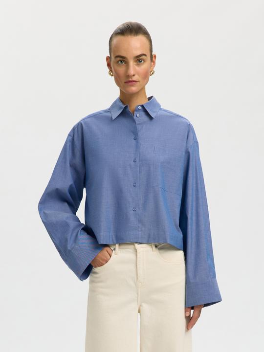 Produktbild Selected Baumwoll Crop-Bluse (40)
