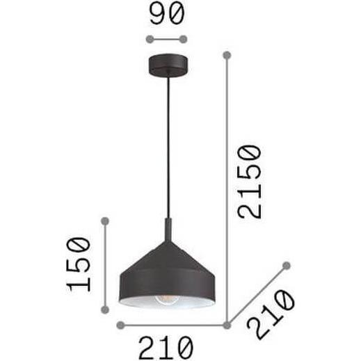 Thumbnail - Ideal lux, Pendelleuchte, YURTA Pendelleuchte E27 ⌀210mm dimmbar Schwarz 281568 (E27)