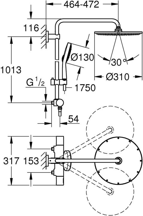 Produktbild Grohe Rainshower 310 Duschsystem THM
