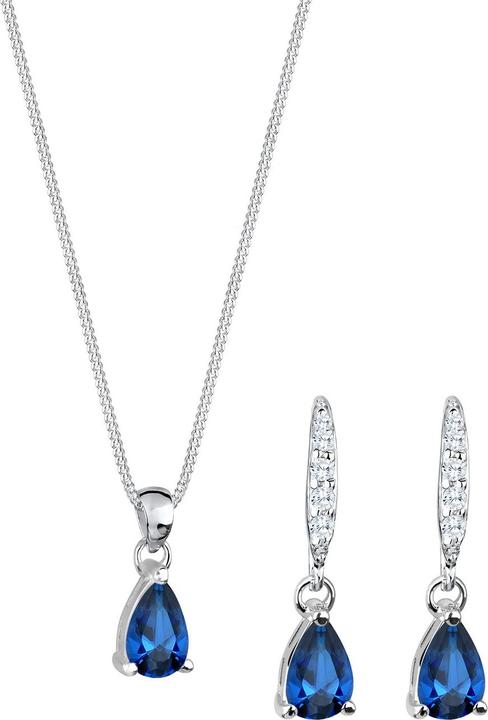 Productafbeelding Elli Tropfen (925 Sterling zilver, Rubberband, Synthetische saffier, Zirkonia)