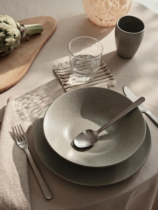 Actual product image Broste Copenhagen NORDIC MARSH crockery set for lunch for two 6 pcs (6 Piece)