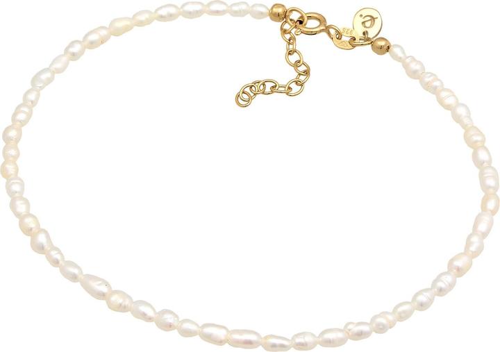 Immagine prodotto Elli PREMIUM Gioielli per i piedi Perle d'acqua dolce Argento 925 Classico (Argento 925 placcato oro, Nessuna pietra, Perle coltivate d'acqua dolce, Plastico, 22 cm)