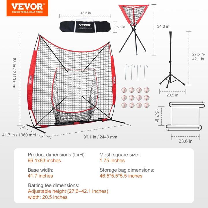 Actual product image Vevor Baseball Softball Practice Net