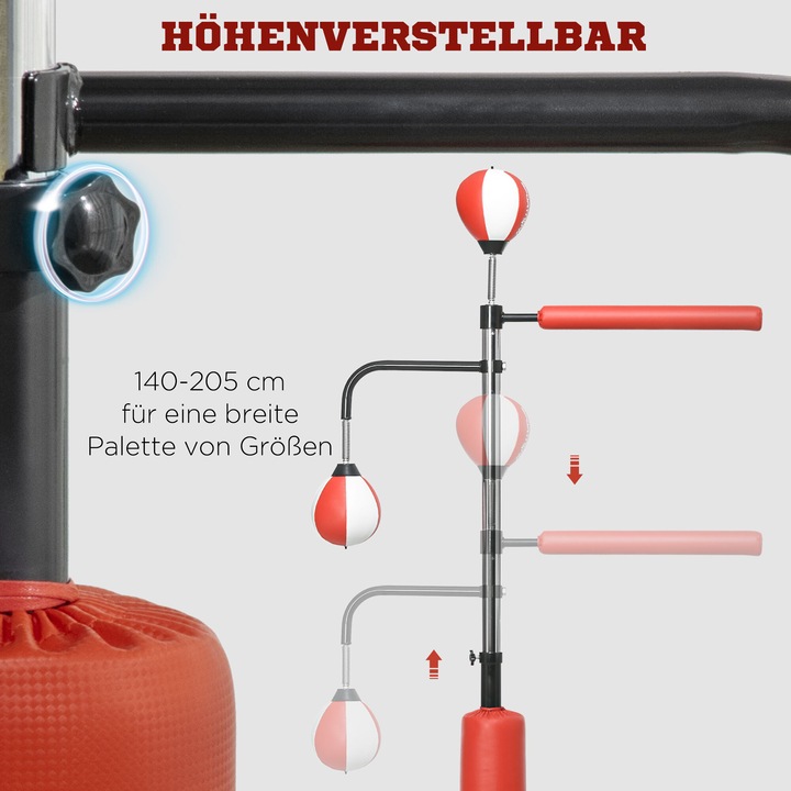 Immagine prodotto SportNow Sacco da boxe con 2 palle veloci (84 cm, 14 kg)