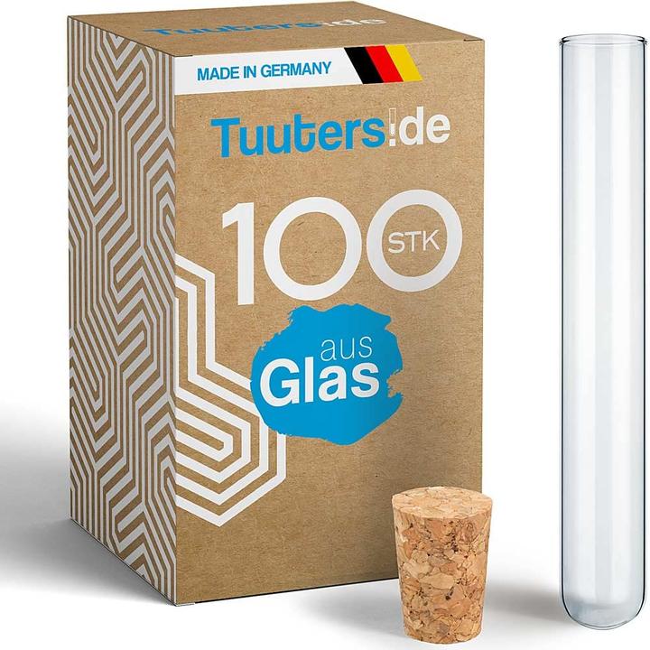 Tuuters Reagenzgläser mit Korken (100 Stück)