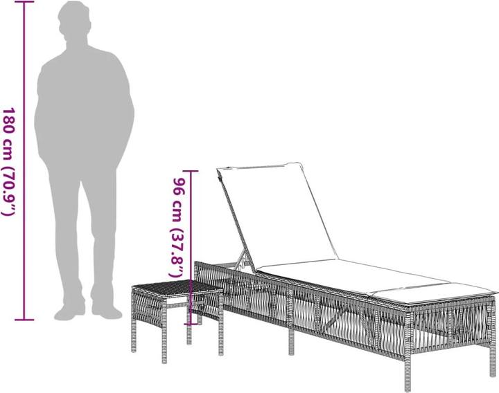 Actual product image vidaXL Sonnenliege (198 cm)