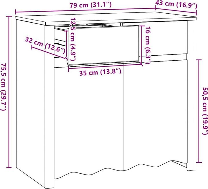 Actual product image vidaXL Sideboard (79 x 43 x 75.50 cm)