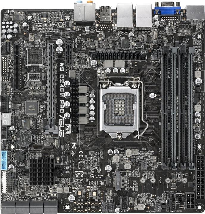 Produktbild ASUS WS C246M PRO LGA 1151 (H4 lizdas) „micro ATX“ Intel C246 (LGA 1151, Intel C246, mATX)