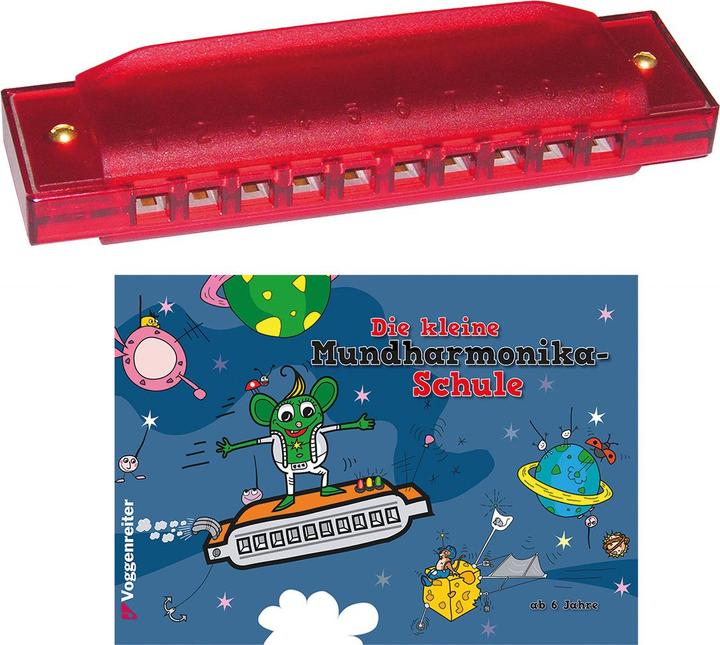 Actual product image 556 Buntes Mundharmonikaset (Harmonica, Diatonic, C major)