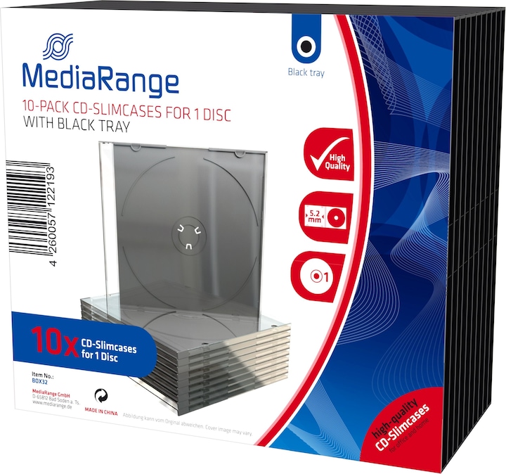 MediaRange CD / DVD Retail Pack 1er Slim Cases 10pz.