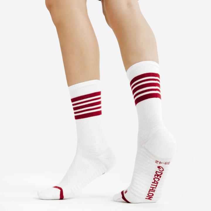 Immagine prodotto Decathlon Socken Mid 2er-Pack - rot/weiss (43, 46)