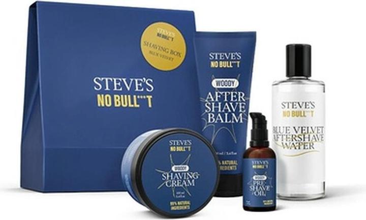 Immagine prodotto Steve´s No Bull***t Steve's - Set regalo Scatola da barba in velluto blu (Set da barba)