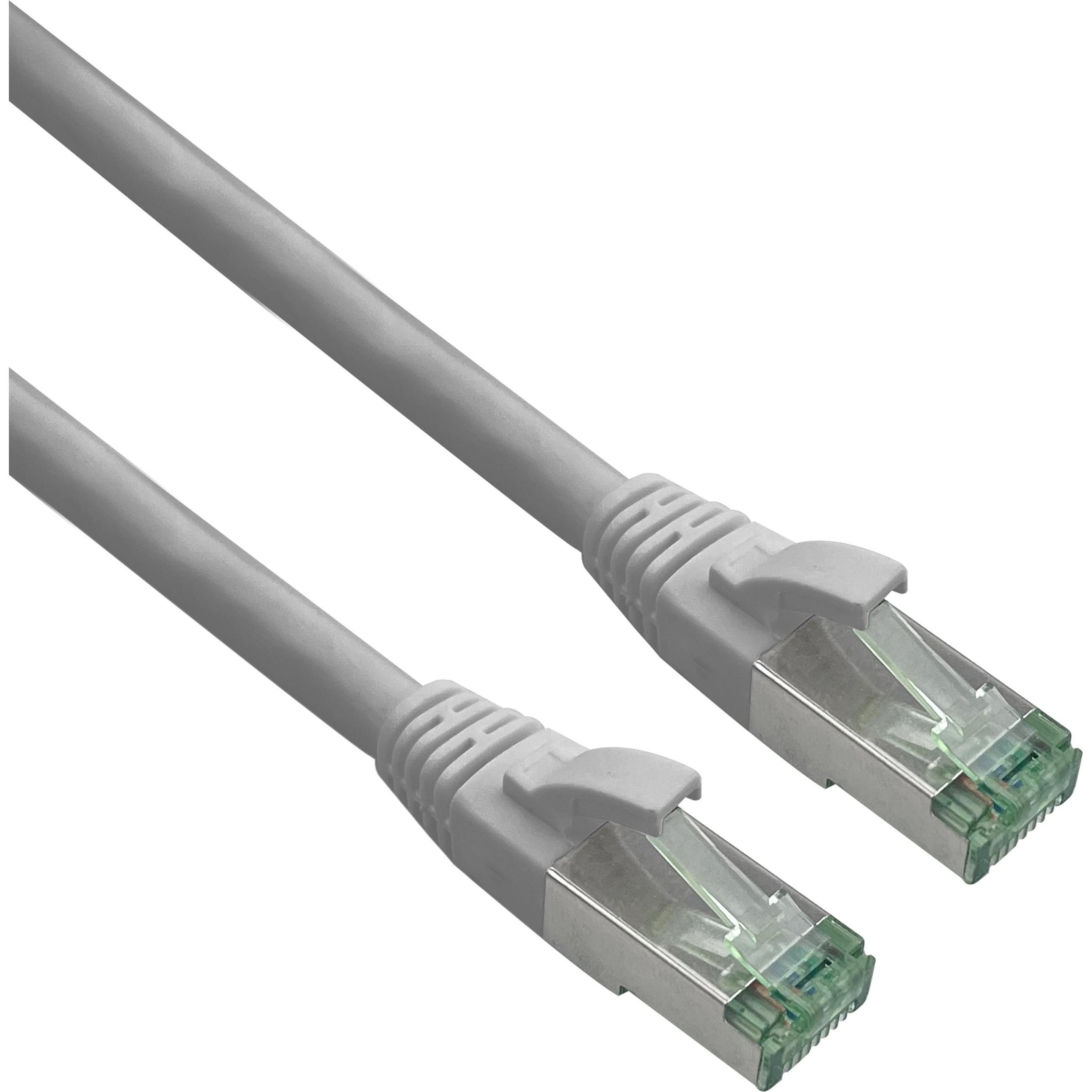 Thumbnail - Helos GRS zertifiziertes Cat 6a Patchkabel mit Cat 7 Rohkabel TPE grau 15,0m (S/FTP, CAT6, 15 m), Netzwerkkabel