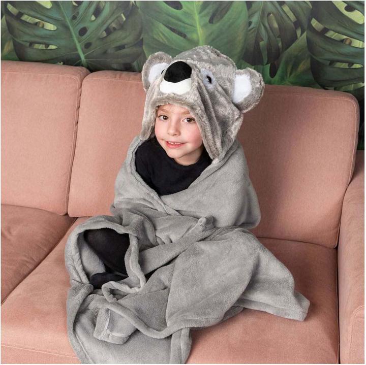 Actual product image Konjac Sponge Noxxiez Koala cosy blanket with hood, 130x100cm (130 x 100 cm)