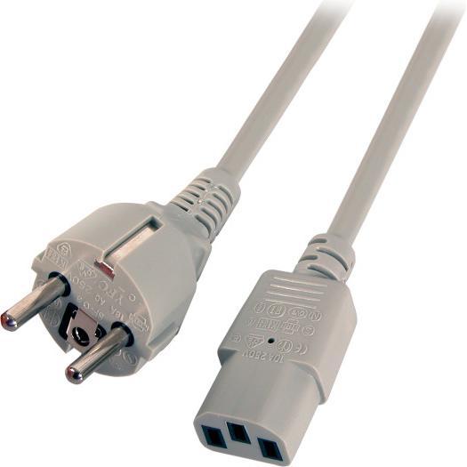 EFB Elektronik EFB Netzkabel Schutzkontakt 180°-C13 180°,grau,5.0m,3x1.00mm (5 m), Stromkabel