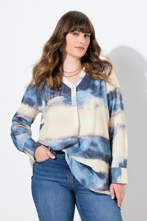 Produktbild Ulla Popken Tunika, Batikoptik, V-Ausschnitt, Langarm (54)