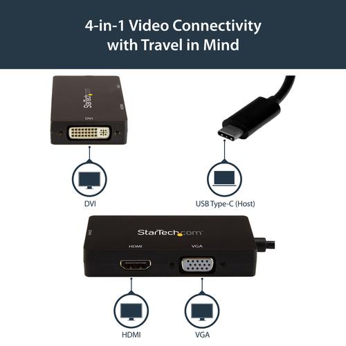 Image du produit StarTech USB-C Multiport Adapter (HDMI, DVI, VGA, 8.50 cm)