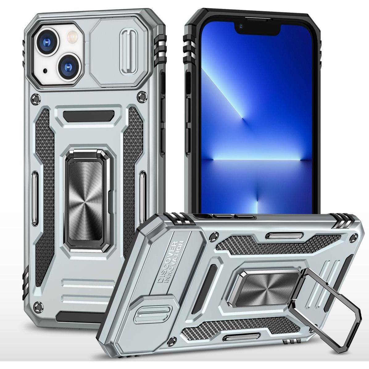 König Design Hülle Handy Schutz für Apple iPhone 15 Case Cover Kamera Ständer Etuis Bumper (Apple iPhone 15), Smartphone...