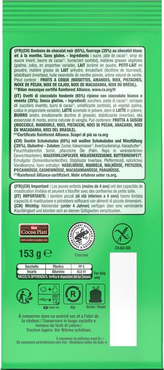 Valeurs nutritives et ingrédients After Eight Mini Easter Eggs 153 g (153 g)