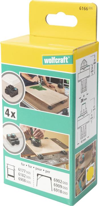 Actual product image wolfcraft 4 clamping jaws with rest pins for painting (6166000 mm)