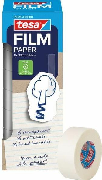 Produktbild tesa tesafilm PAPIER 8x 33mx19mm transp. zum beschriften faltsch. (19 mm)