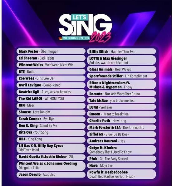 Produktbild Ravenscourt Let's Sing 2023 German Version (+ 2 Mics) (PS5, DE)