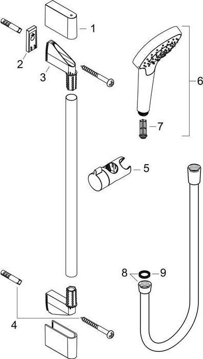 Actual product image hansgrohe Croma Select E shower set Vario with shower rod 90 cm