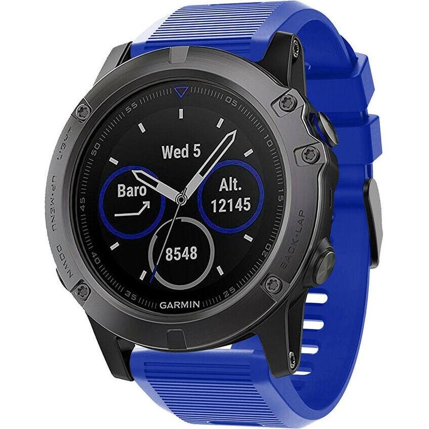 Strap-it Silikonarmband (26 mm, Silikon, 6x, fenix 5X), Uhrenarmband, Blau