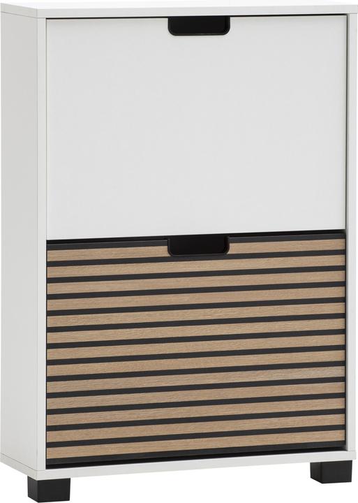 Produktbild Schildmeyer Ryker Schuhkipper Schuhschrank mattweiss / Akustikpaneel Optik 2 Klappen