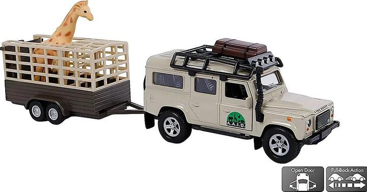 Actual product image Kids Globe Traffic Die cast Land Rover with giraffe pendant