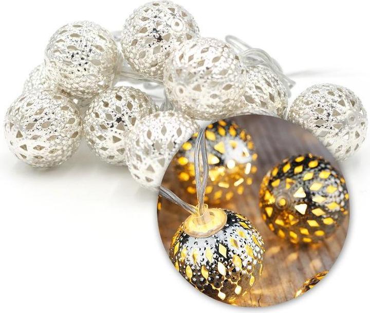 Immagine prodotto Hermex Catena luminosa a LED da 1,65 m Ghirlanda luminosa a sfere di metallo (1.65 m)