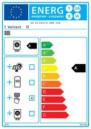 Energie-Label Vaillant Paket 1.646 ecoTEC plus VC 15 CS/1-5, VRC 710, LAS starr