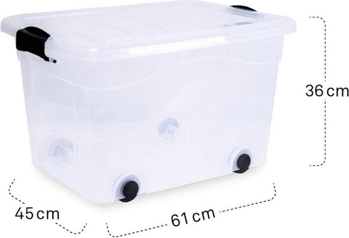 Produktbild Siena Home 3 er Set Aufbewahrungsbox 60 l mit Rollen (61 x 45 x 36 cm, 60 l)