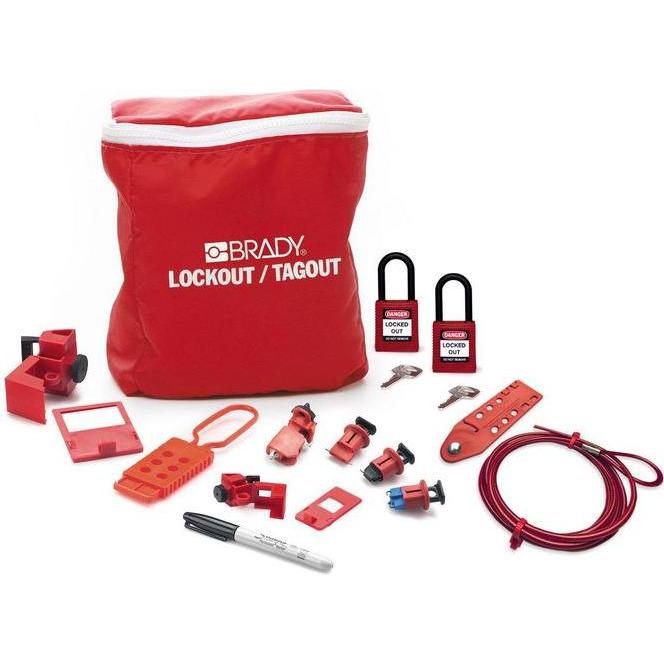 Brady, Etiketten, LK-ELEC-PAD-RD, Lockout-Set für Elektriker + Vorhängschloss