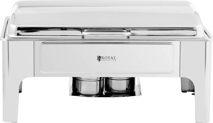 Produktbild Royal Catering Chafing Dish Warmhaltebehälter Rechaud GN 1/1 8,5 L 2 Brennstoffzellen halbrund