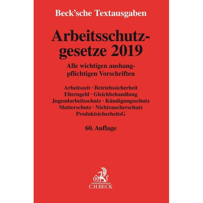 Arbeitsschutzgesetze 2019, Fachbücher