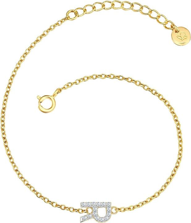 Image du produit Glanzstücke München Femme lettre R argent sterling zirconium or jaune 17,0 cm longueur de base + 3,0 cm extension - (17 cm, Argent Sterling)