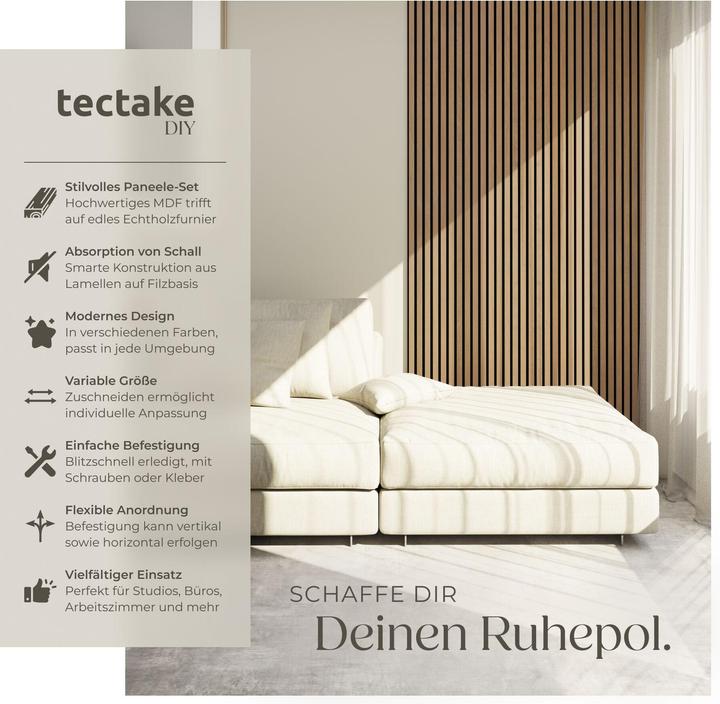 Produktbild tectake 2er Set Akustikpaneele Sonic Wall Holzoptik (2 Stk.)