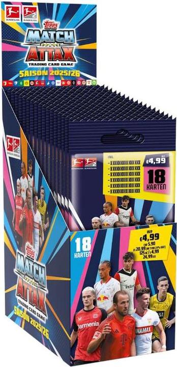 Topps/Merlin Bundesliga Match Attax Trading Cards 2025/26 Power Pack Display (14) (Deutsch, Englisch, Booster Display)